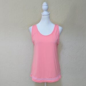 Zella Kayla Neon Pink Mesh Panels Athletic Tank Top Size Medium